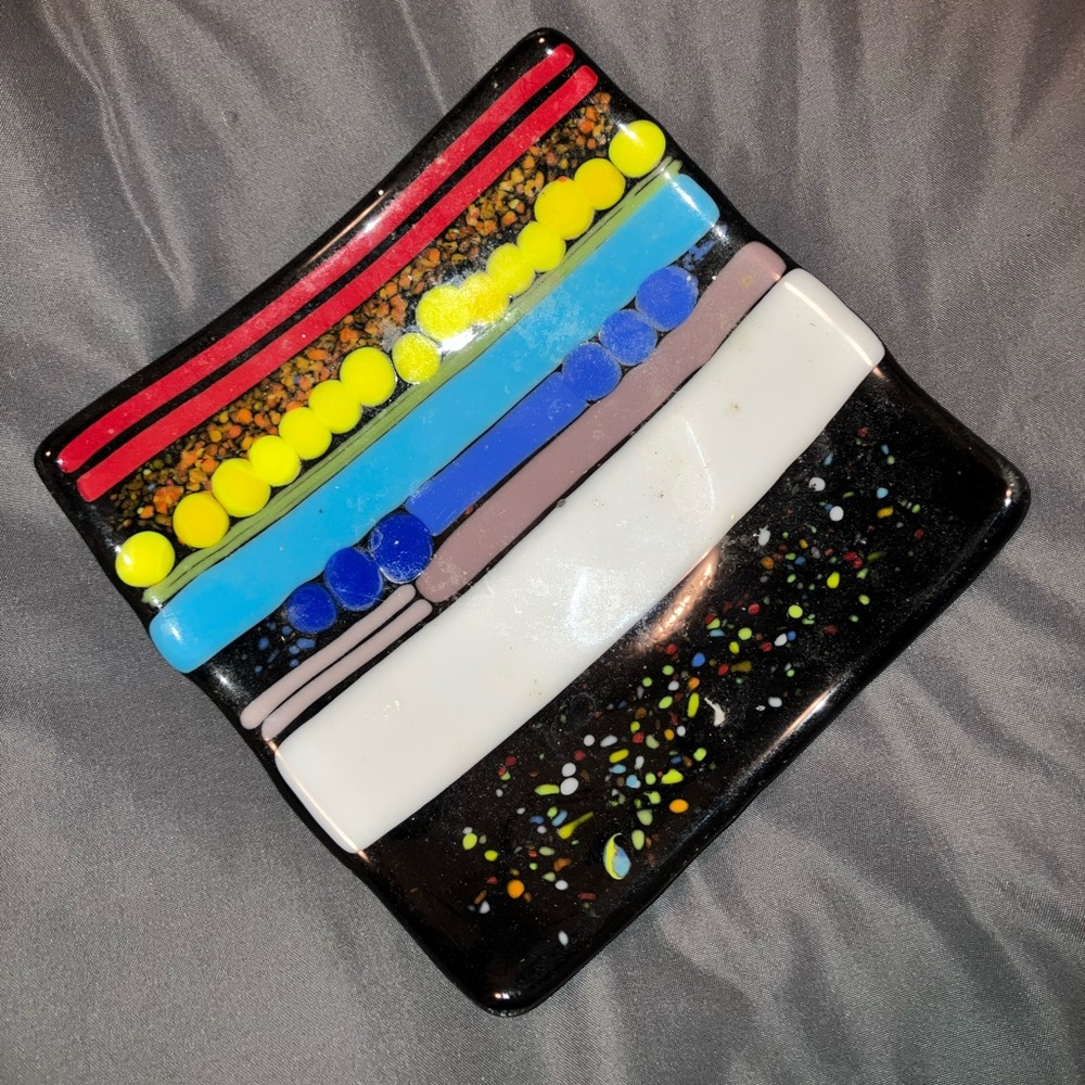 Colorful Glass Trinket Dish LGBTQ Art